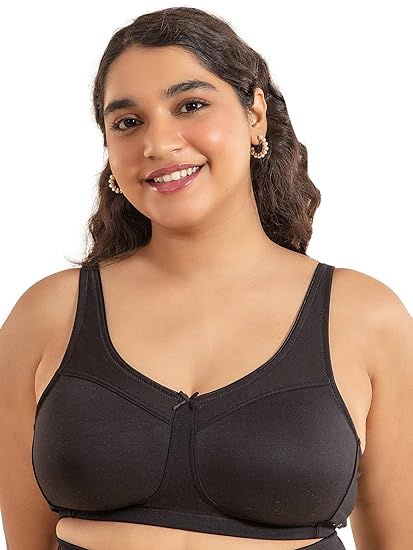 NYKD Women’s Cotton Non-Padded Wire-Free Casual Full Coverage Minimizer Bra